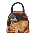 thumbnail image 1 of Fotbe Sleeping Cat Flowers Bolsa de Almuerzo con Estampado, Lonchera Aislada, Contenedor de Comida Reutilizable Tipo Cooler a Prueba de Fugas, 1 of 6