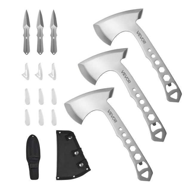 VEVOR Haches de Lancer et Tomahawks 3 Haches de Hache et 3 Ensemble de Lancer