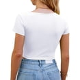 thumbnail image 2 of Women's Basic Scoop Neck Crop Tops Short Sleeve Tops, 2 of 6