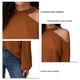thumbnail image 3 of Crewneck Cold Shoulder Pullover, Pure Color Drop Shoulder Cutout Pullover  For Shopping For Girls ANGGREK Café L, 3 of 5