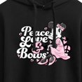 thumbnail image 3 of Disney - Peace Love And Bows  - Juniors Cropped Pullover Hoodie, 3 of 5