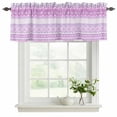 thumbnail image 2 of Purple Pink Boho Valances for Windows, Decorative Rod Pocket Window Valance Curtains, Vintage Ethnic Tribe Abstract Art Short Curtain Drapes for Kitchen/Bathroom/Living Room, 2 Panels, 42" W x 12" L, 2 of 8