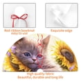 thumbnail image 4 of Yiaed Daisy Sunflower Lazy Cat Print Christmas Tree Skirt , Tree SkirtsTree Mat for Christmas Winter Holiday Indoor Decorations-30", 4 of 7