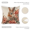 thumbnail image 4 of Rabbit flowerslinen throw pillowcase decoration pillowcase gifting preferred 18x18 inch cushion cover 2 sets sofa pillowcase sofa bedroom living room car, 4 of 8