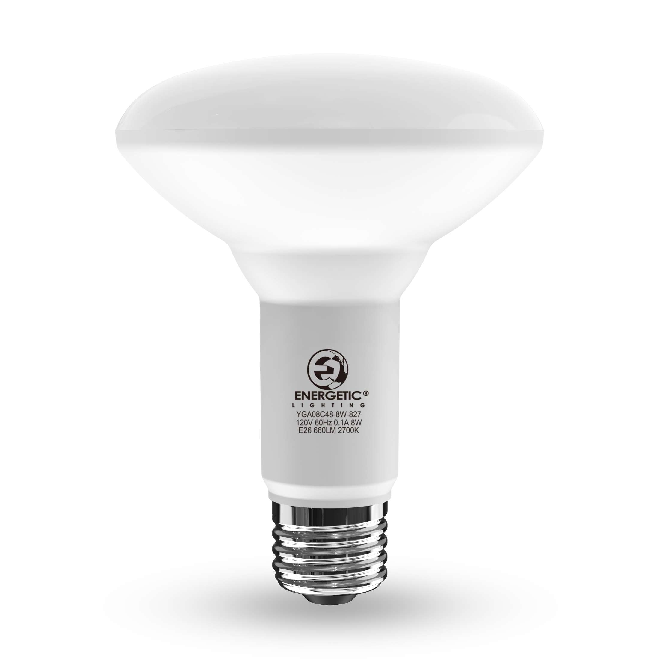 Energetic BR30 LED Flood Light Bulbs, 65W Equivalent, 2700K Soft White, Dimmable, E26 Base, 9-Year Life, 6-Pack