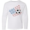 thumbnail image 3 of Inktastic Soccer Ball, Net with American Flag Colors Long Sleeve Youth T-Shirt, 3 of 5