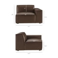 thumbnail image 5 of Restore 3-Piece Vegan Leather Modular Loveseat with Ottoman in Espresso, 5 of 10