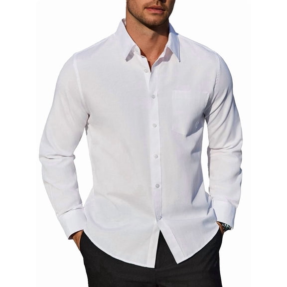 sogami Button Up Shirt Mens Oxford Shirt Casual Long Sleeve White Cotton Dress Shirt For Men Office