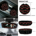 thumbnail image 6 of Renewold Cherry 12 Pcs Front Car Seat Cover Full Set with Driver Seat Cover Steering Wheel Cover Seat Belt Pads Armrest Cover Coasters Trash Bag Air Vent Storage Bag Rearview Mirror Cover Keychain, 6 of 7