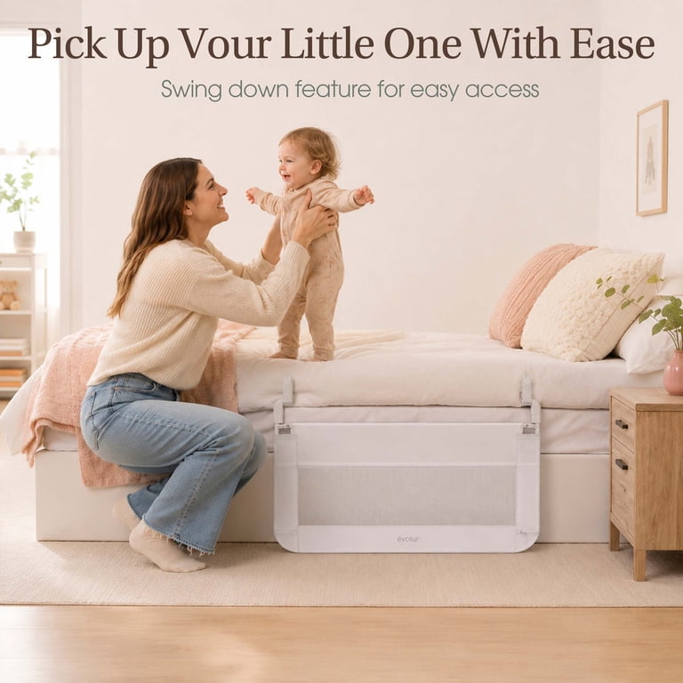 Evolur Snooze Shield Swing-Down Bed Rail, 33 inches photo 7