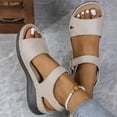 thumbnail image 3 of Platform Wedge Sandals for Women 2025 Comfortable Leather Open Toe Orthopedic Walking Work Summer Shoes, 3 of 8