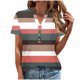 thumbnail image 1 of Camisetas de Verano para Mujeres Casual Camiseta con Cuello en V Botón Arriba Suelto, Camisetas de Mujer Casual para Primavera Verano, 1 of 3