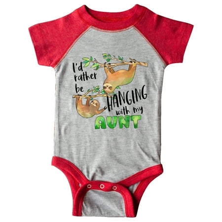 

Inktastic Id Rather Be Hanging with my Aunt- Cute Sloths Gift Baby Boy or Baby Girl Bodysuit