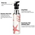 thumbnail image 3 of Yayeee 20oz Insulated Water Bottle Double Wall Stainless Steel with Flip Straw Lid, White Starfish, 3 of 7