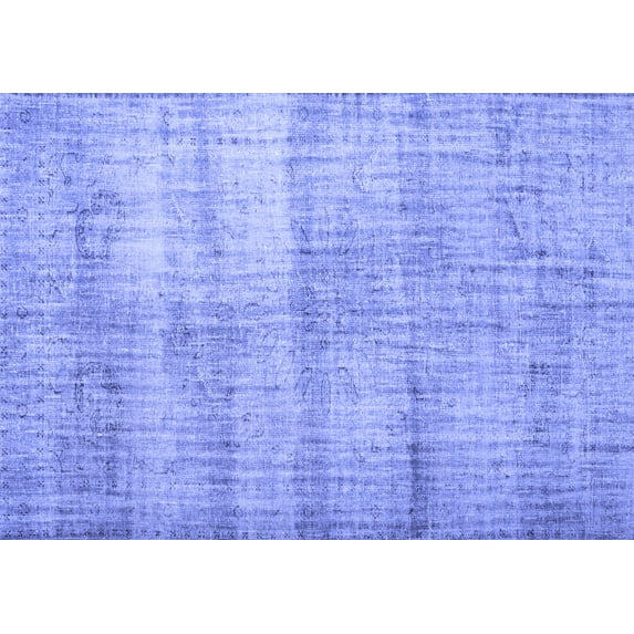 Ahgly Company Machine Washable Indoor Rectangle Persian Blue Traditional Area Rugs, 6' x 9'