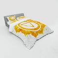 thumbnail image 3 of Chakra Duvet Cover Set, Traditional Known Chakra with Ragged Brushstrokes Secret of Earth Print, Bedding Set with Shams and Fitted Sheet, 3 Sizes, by Ambesonne, 3 of 3