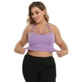 thumbnail image 5 of HDE Women's Plus Size Spaghetti Strap Cami Bralette Bustier Crop Top Lilac - 1X, 5 of 7