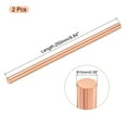thumbnail image 2 of Uxcell Pure Copper Round Rod Diameter Length Solid Copper Rod Lathe Bar Stock for Metal Craft 10 x 250mm 2pcs, 2 of 6