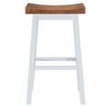 thumbnail image 6 of LuXeo Lakewood 24" Solid Wood Saddle Barstoo in Walnut Finish (Set of 2), 6 of 12