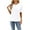 1# WHITE, variant on TEMOFON Tops for Women Casual Summer Loose Fit Blouses Fashion Tunic Tshirts Elegant Soild White Short Sleeve Blouses for Women Size M