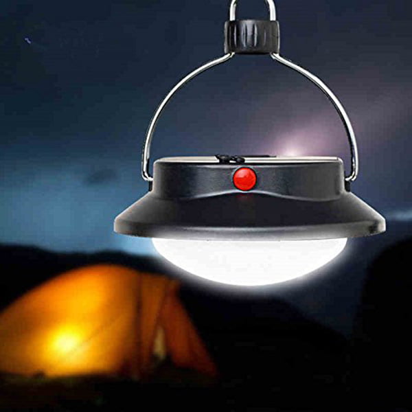 Outdoor Indoor Camping Lamp with Lampshade Circle Tent White Light Campsite Hanging Lamp
