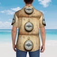thumbnail image 4 of Pofeuu Magnetic Old Compass On World Map Print Hawaiian Shirt for Men Sleeves Casual Button Down Summer Beach Dress Shirts T-Shirts,Medium, 4 of 7