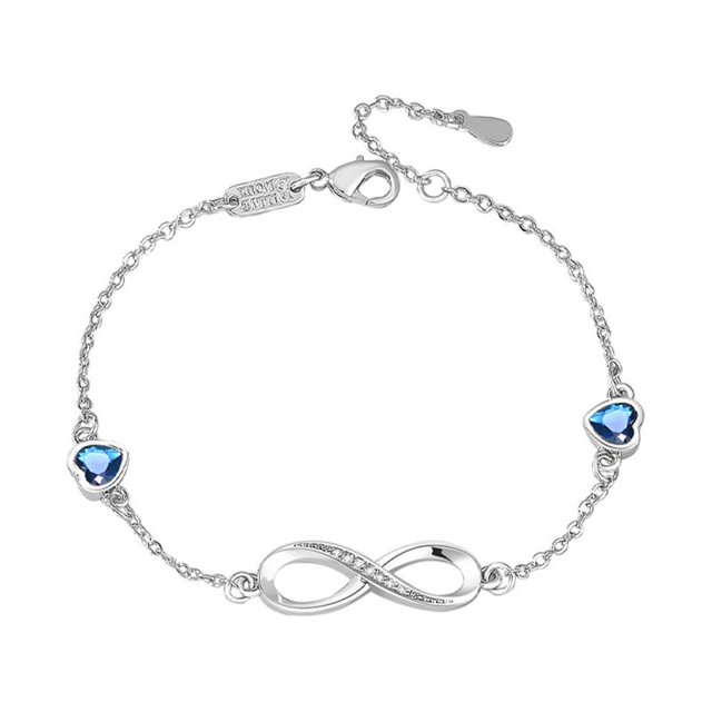 Pulsera de corazón infinito Zefei Wu para MUJER plata regalo de Navidad y Día de La Madre