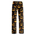 thumbnail image 5 of Adult Halloween Print Pajama Pants Loose Fit Sleep Pants for Women Men No Drawstring Soft Comfy Casual Loungewear Sleepwear for Home Halloween Party Black B L, 5 of 5