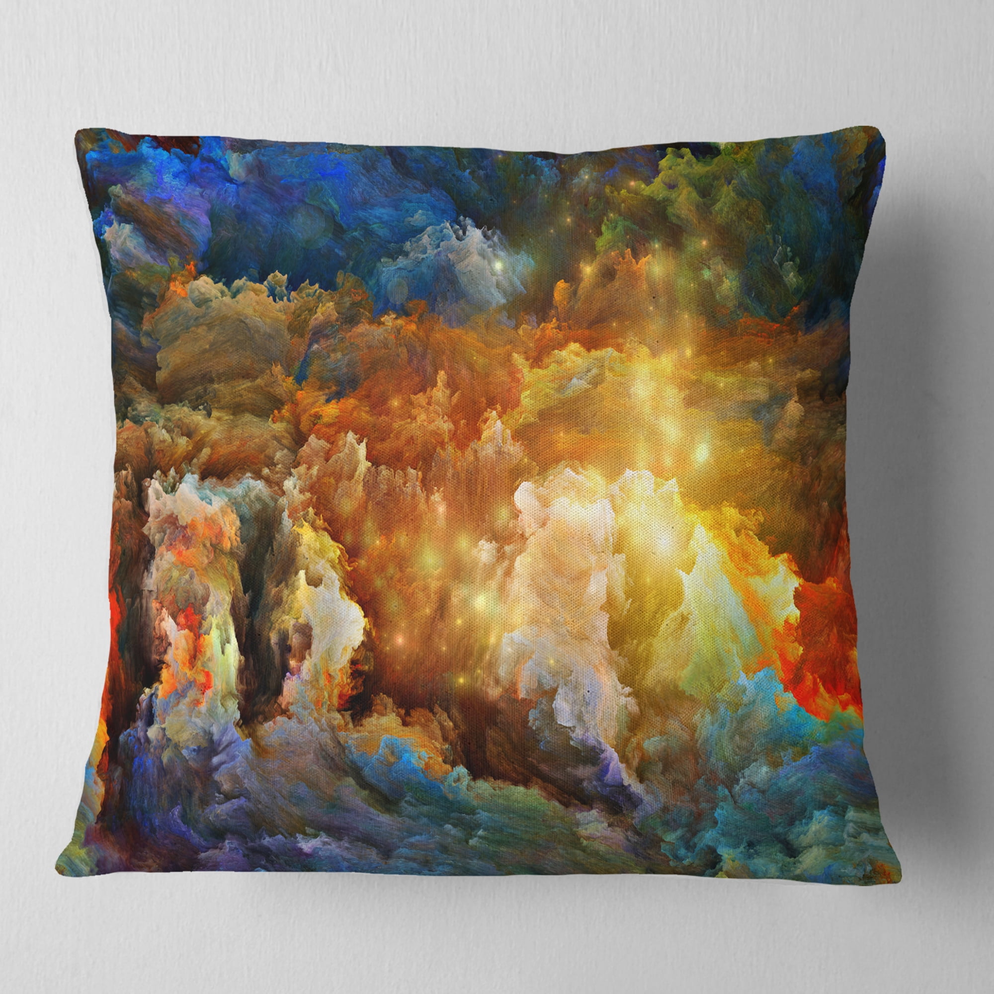 Designart What Colors May Come - Abstract Throw Pillow - 18x18