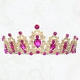 thumbnail image 5 of Unique Bargains Women Faux Crystal Queen Crowns Tiara Princess Rhinestone Tiaras Wedding Birthday Hair Accessories ["Crowns,Gold Tone Rose Red"], 5 of 7