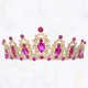 thumbnail image 5 of Mujeres Faux Crystal Queen Crowns Tiara, Princess Rhinestone Tiaras, Novia Boda Fiesta de cumpleaños Cosplay Accesorios para el cabello, Gold Tone Rose Red, 5 of 7