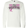 thumbnail image 3 of Inktastic I'm a Survivor Breast Cancer Awareness with Ribbon Long Sleeve T-Shirt, 3 of 5