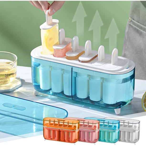 Moldes de polos Pack, máquinas de paletas reutilizables de 6 paletas con 6 palitos - plástico sin BPA, fácil de liberar para paletas caseras de fruta, yogur y zumo
