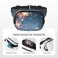 thumbnail image 5 of Picia Gold And Blue Fireworks Print Square Double-Layer Waist Bag Mini Adjustable Waist Belt Bag Exercise Running Travel Hiking, 5 of 9