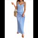 thumbnail image 2 of Conjunto de 2 Piezas para Mujer, Estilo Casual, con Falda Larga y Tirantes para Salir A la Playa. Azul M, 2 of 7