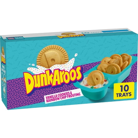 Dunkaroos Vanilla Cookies and Rainbow Chip Frosting 1 oz 10 ct pack of 2