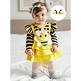thumbnail image 6 of BemeyourBBs Newborn Baby Girls Bee Outfits Baby Girl Halloween Animal Romper Dress Long Sleeve Romper Playsuit Headband Cute Infant Baby Girl Spring Fall Summer Clothes, 6 of 9