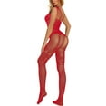 thumbnail image 7 of Bra and Panty Set Women Seamless Bra Feature V-Neck Longline Bra Style W-735 Red M, 7 of 7