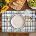thumbnail image 3 of Placemat Blue Check Placemats for Dining Table Ombre Buffalo Plaid Washable Table Mats for Party Kitchen Dining Decoration, 3 of 7