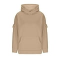 thumbnail image 5 of Women's Hoodies & Sweatshirts Womens Oversized Pullover With Cargo Pockets Crewneck Sweatshirt Fall Fashion Outfits Fleece Workout Clothes, Women's Hoodies & Sweatshirts M, 5 of 7