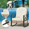 thumbnail image 5 of Towallmark Rocking Bistro Set, 3 PSC Outdoor Patio Furniture, Rocker Chairs With Thick Cushions, 2 Tier Coffee Table, Metal Frame Rattan Design For Garden Backyard Balcony, 5 of 8