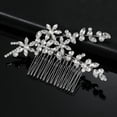 thumbnail image 2 of Nvzi Horquillas para el pelo de boda con flores para novias, peinetas con perlas de cristal, pinzas para el pelo, accesorios para el pelo de boda dorados, joyas -C, 2 of 4