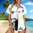 thumbnail image 2 of Pantalones Cortos para las Mujeres Sexy, Blusas de Estilo Hawaiano Impreso, Botón Arriba Cuello Turndown Superior, 2 of 6