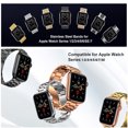 thumbnail image 3 of LGSY Metal Bands Compatible with Apple Watch Band 49mm Women Men Stainless Steel Strap for iWatch Ultra Rose Gold/White, 3 of 8
