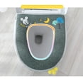 thumbnail image 3 of Un trozo de asiento de inodoro de ratón de lino verde, cremallera universal, asiento de inodoro lavable, asiento de inodoro, impermeable, 3 of 5