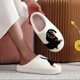 thumbnail image 5 of Zapatillas de algodón peludas a cuadros con suela gruesa para el hogar con bordado de perro salchicha y patrón de mascota, zapatillas de interior antideslizantes y cálidas para mamá mascota, 5 of 5