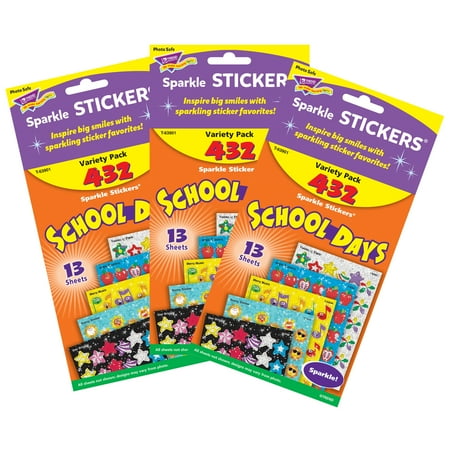 UPC: 0194629031689 | TREND School Days Sparkle Stickers Variety Pack 432 Per Pack 3 Packs