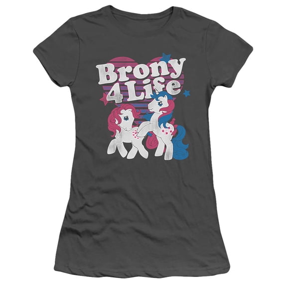 My Little Pony Retro Brony 4 Life S/S Junior Women's T-Shirt Sheer Charcoal