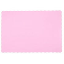 25 Scalloped Edge Paper Placemats 10" X 14" Dinner Size 26 Colors - Pink