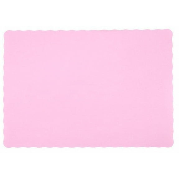 25 Scalloped Edge Paper Placemats 10" X 14" Dinner Size 26 Colors - Pink
